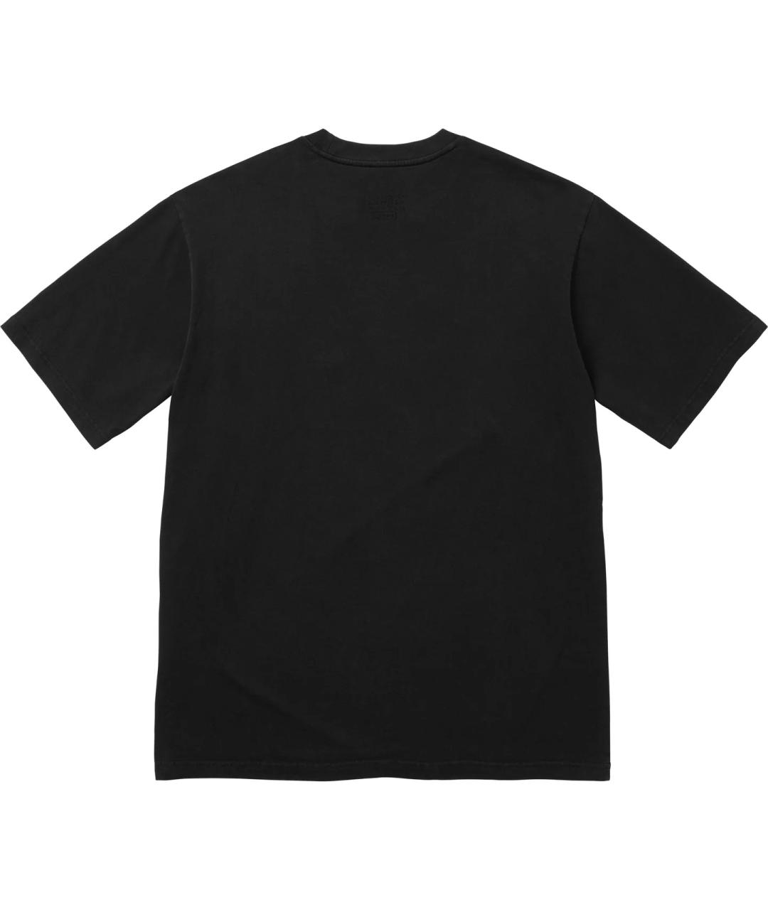 SUPREME Черная хлопковая футболка, фото 2
