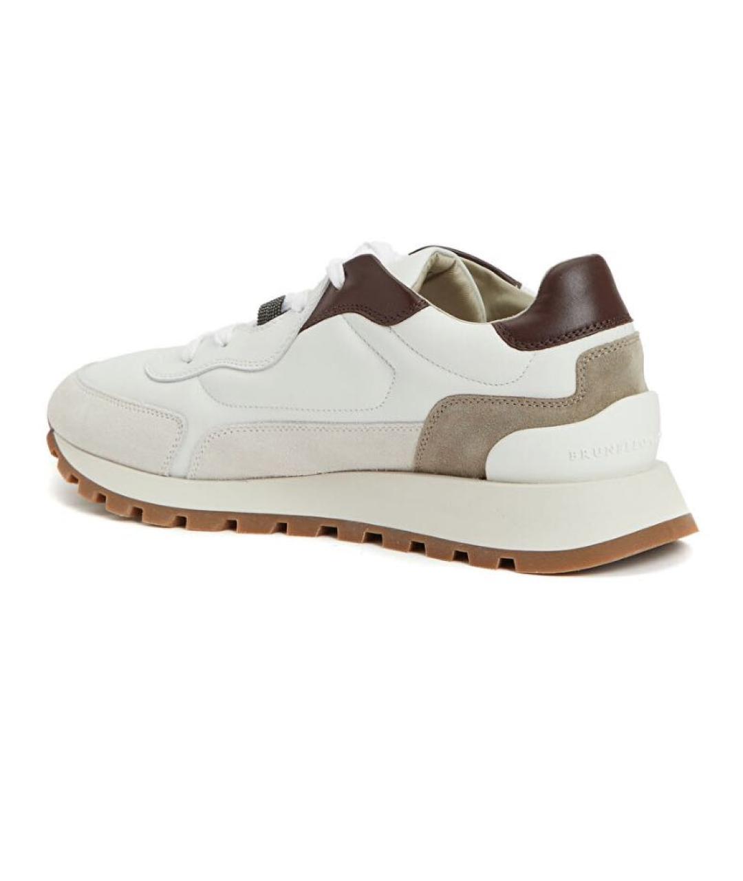 BRUNELLO CUCINELLI Белые кожаные кроссовки, фото 3
