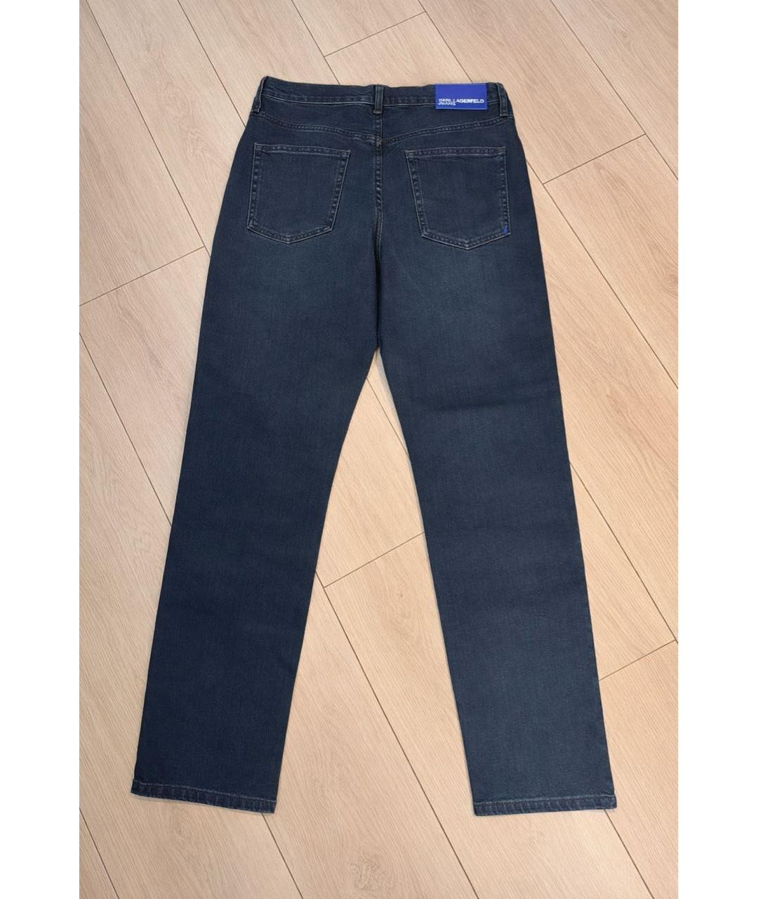 KARL LAGERFELD Темно-синие хлопковые прямые джинсы, фото 2