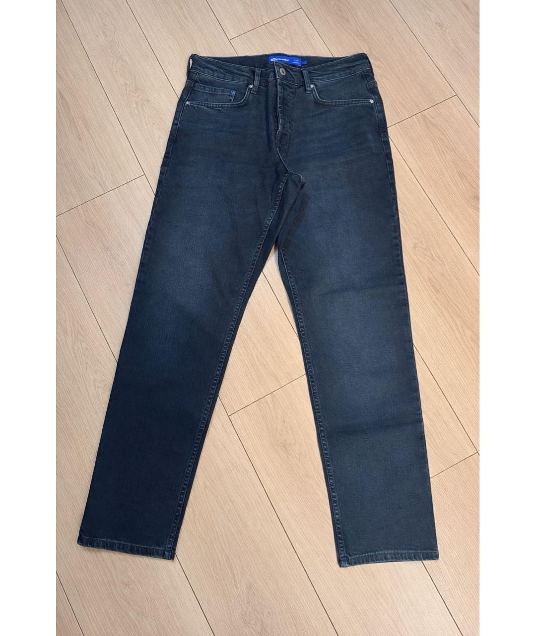 KARL LAGERFELD Темно-синие хлопковые прямые джинсы, фото 6