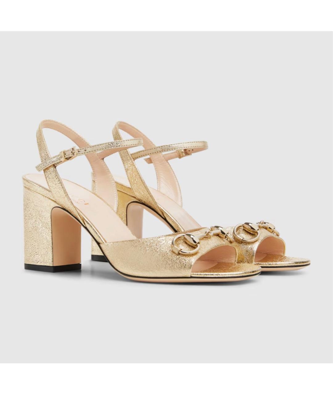 GUCCI Золотые босоножки, фото 2