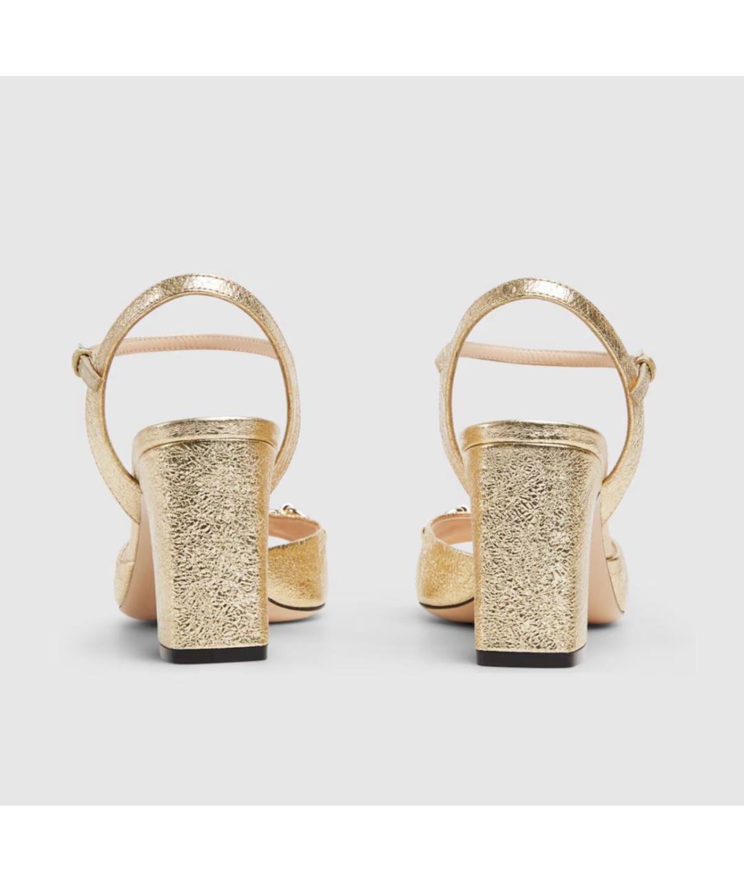 GUCCI Золотые босоножки, фото 4