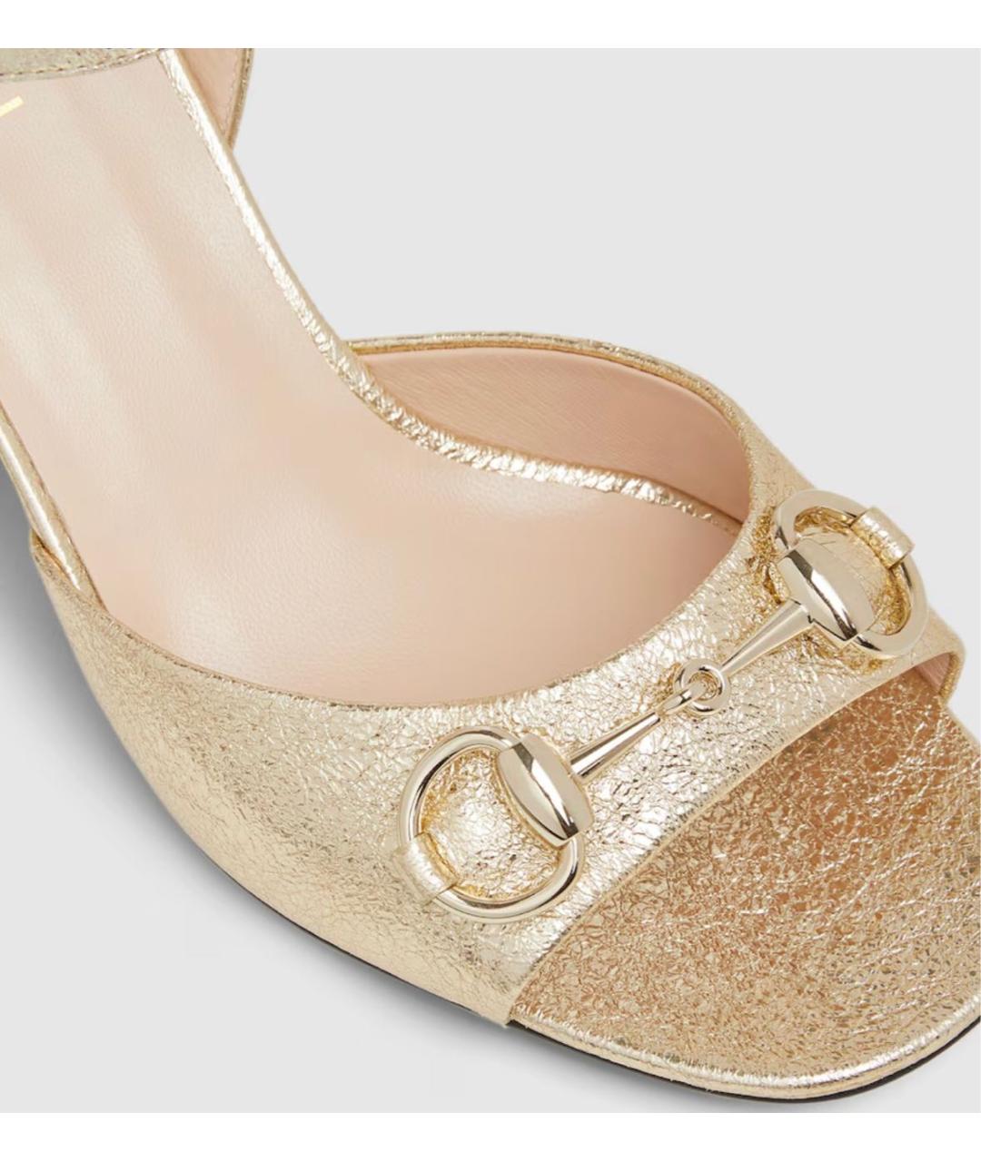 GUCCI Золотые босоножки, фото 5