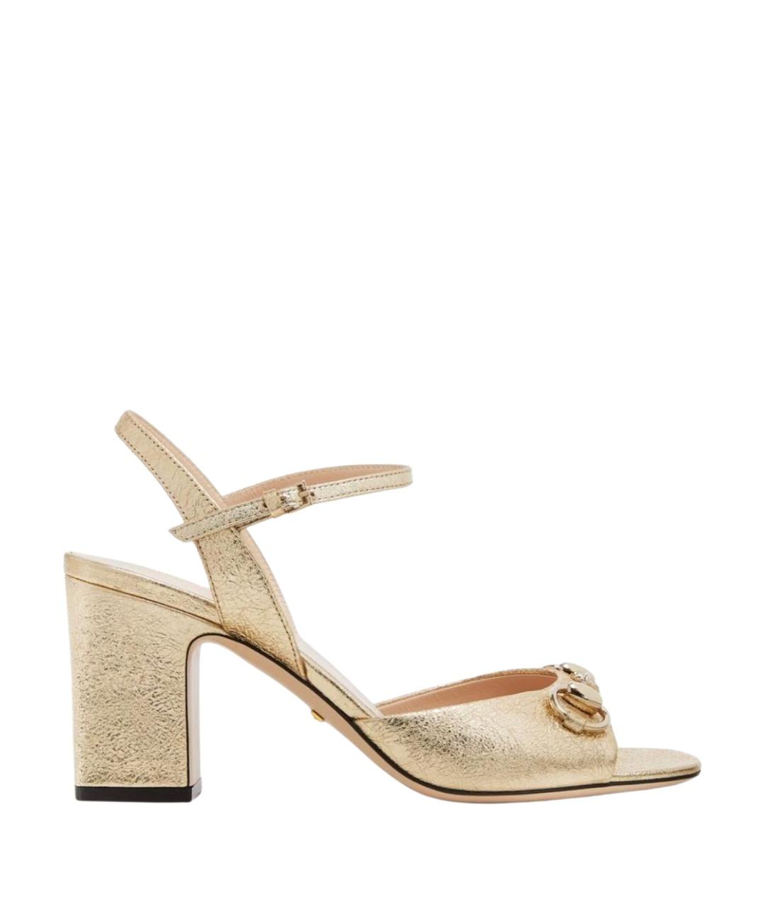 GUCCI Золотые босоножки, фото 1