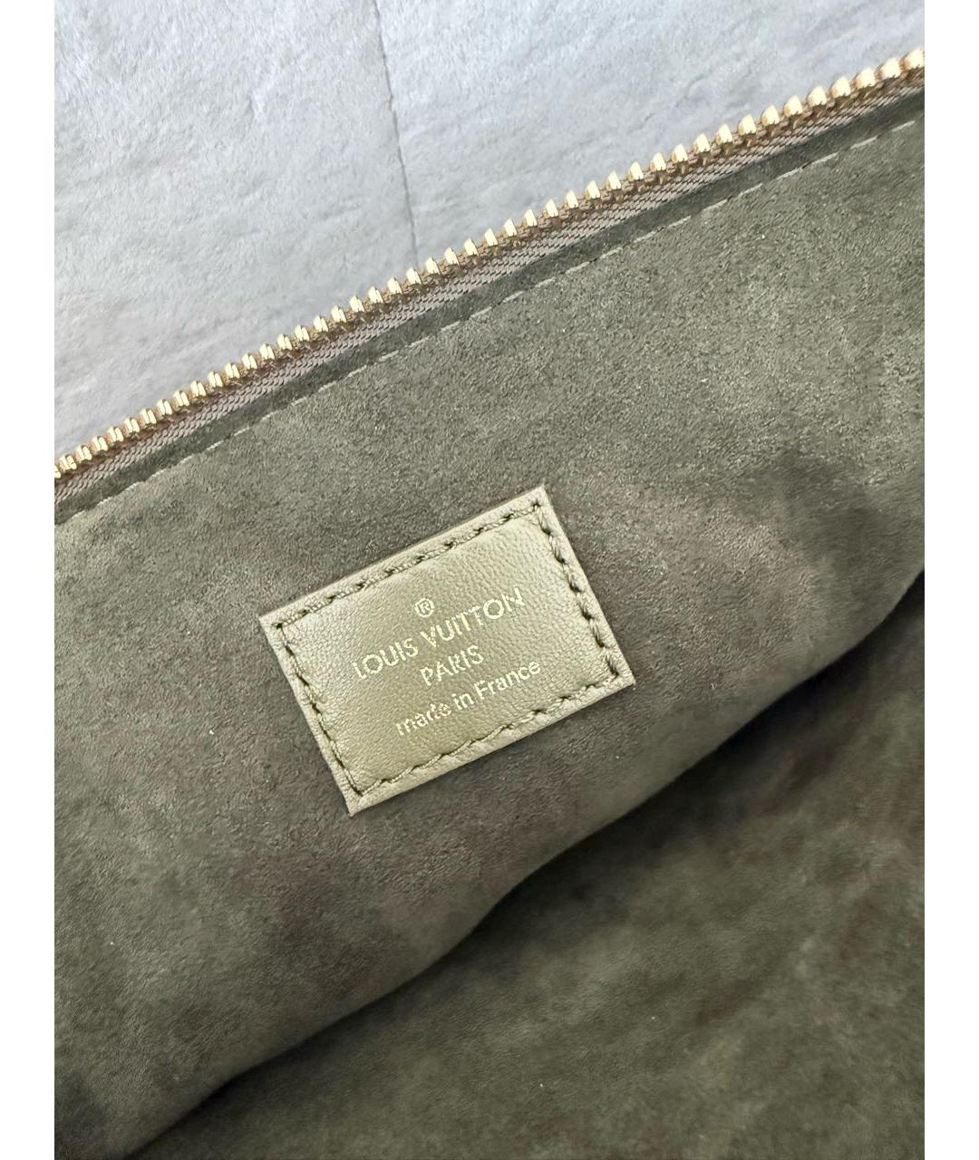 LOUIS VUITTON Хаки кожаная сумка через плечо, фото 7