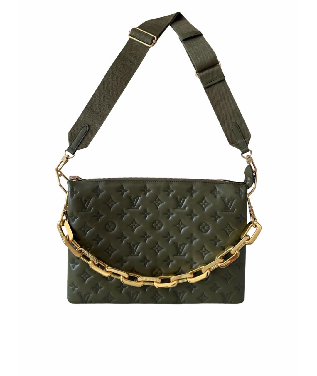 LOUIS VUITTON Хаки кожаная сумка через плечо, фото 1