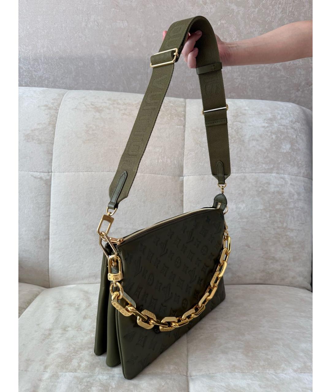 LOUIS VUITTON Хаки кожаная сумка через плечо, фото 2