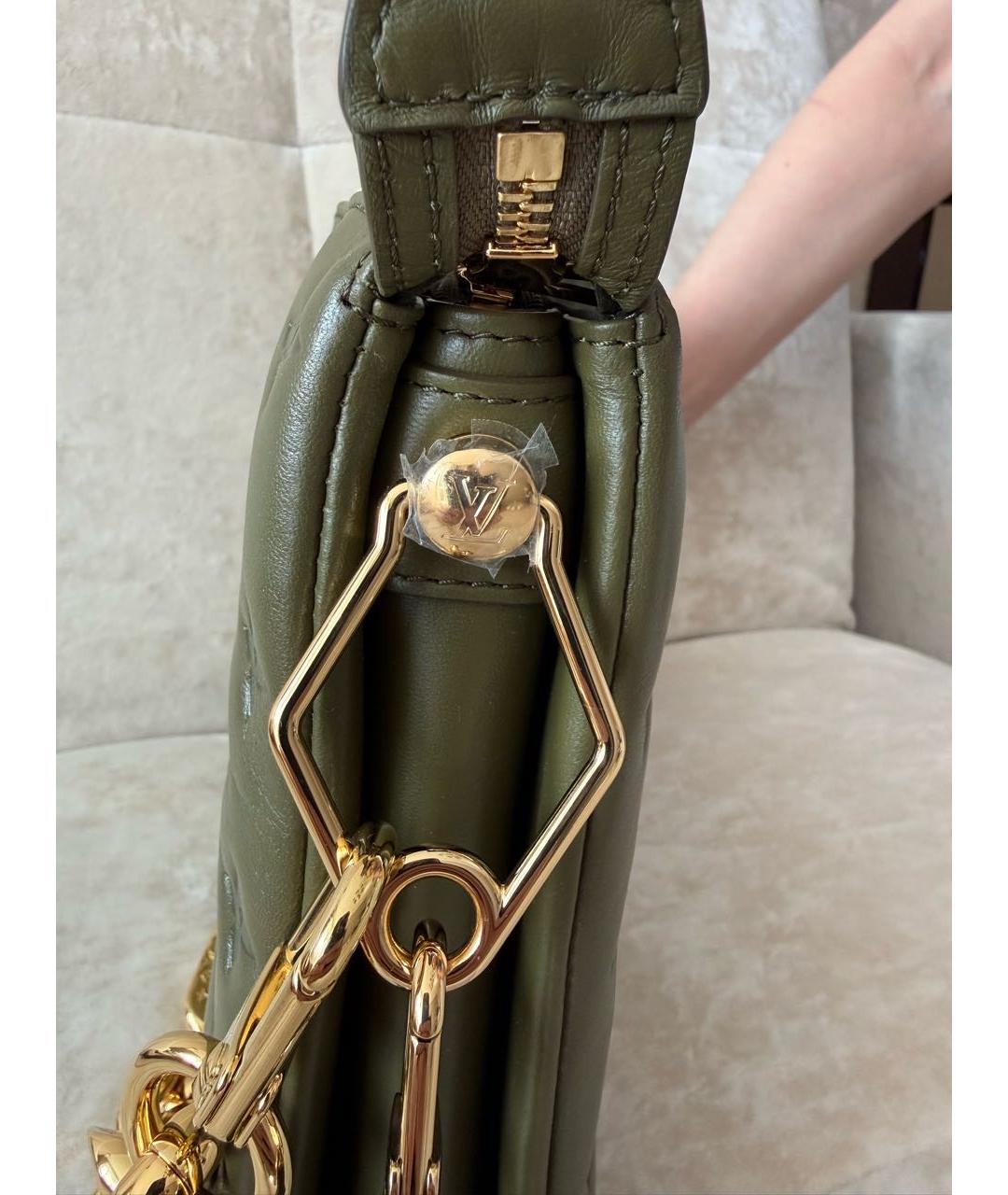LOUIS VUITTON Хаки кожаная сумка через плечо, фото 6