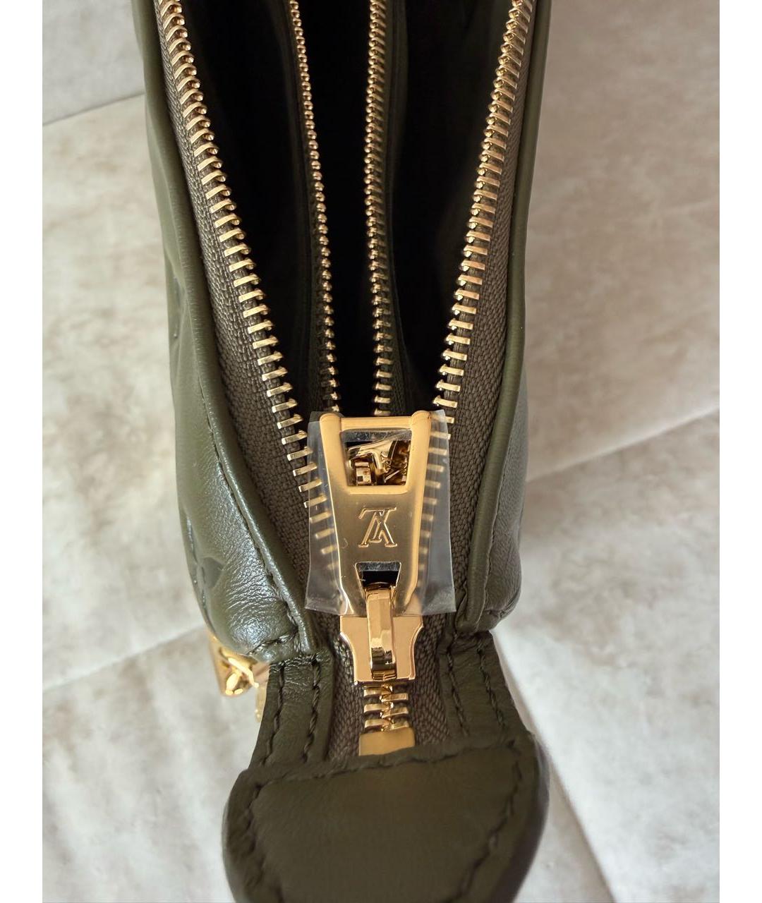 LOUIS VUITTON Хаки кожаная сумка через плечо, фото 4