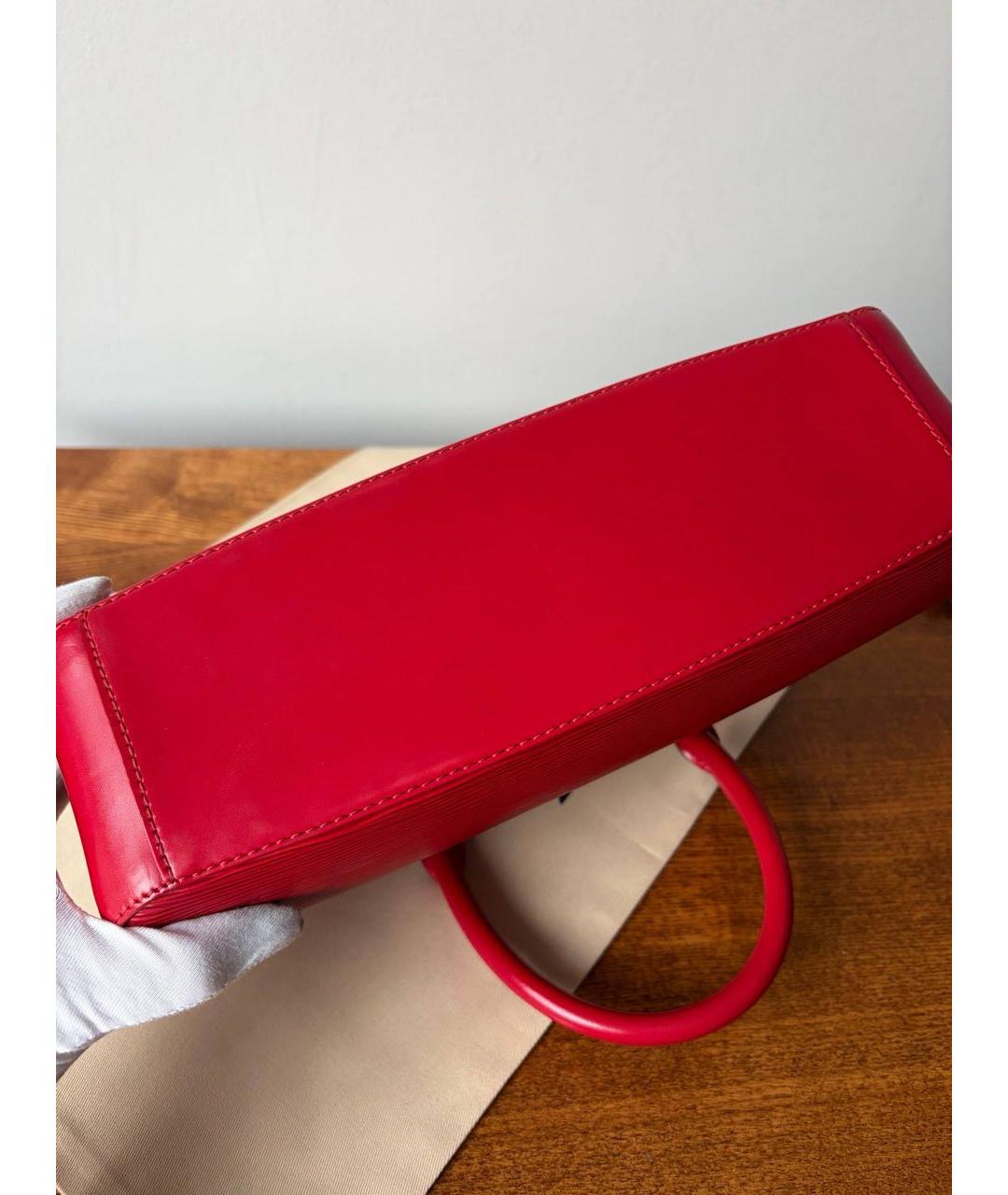 LOUIS VUITTON Красная кожаная сумка с короткими ручками, фото 8