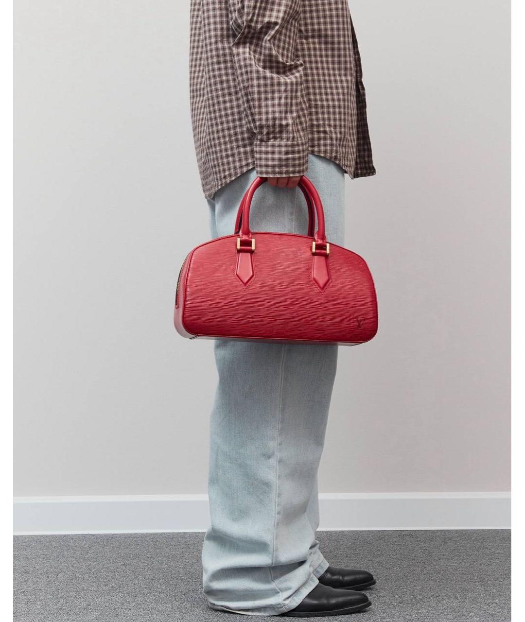 LOUIS VUITTON Красная кожаная сумка с короткими ручками, фото 4