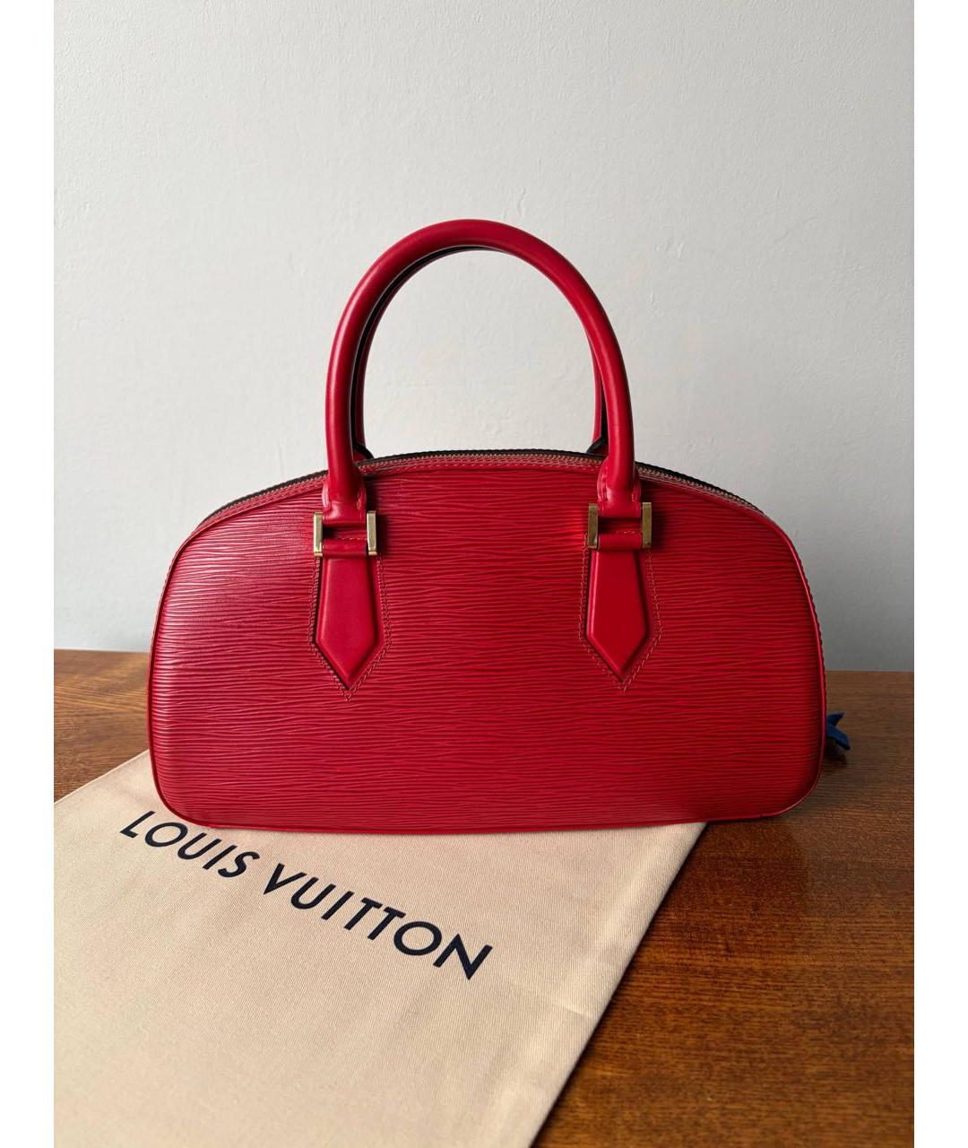 LOUIS VUITTON Красная кожаная сумка с короткими ручками, фото 2