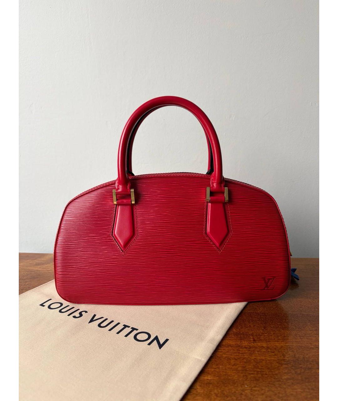 LOUIS VUITTON Красная кожаная сумка с короткими ручками, фото 9