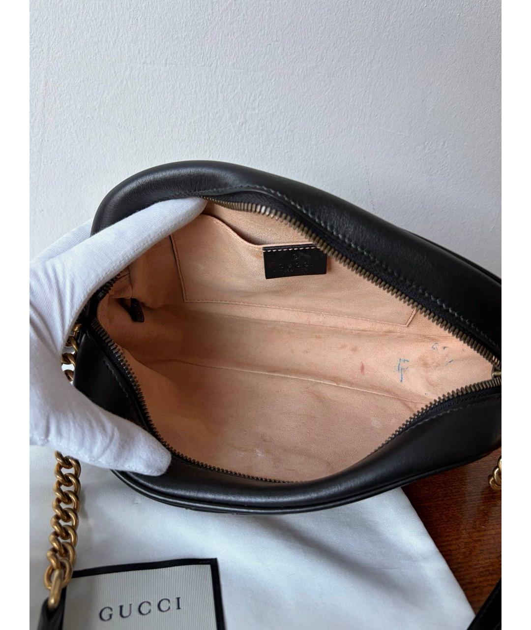 GUCCI Черная кожаная сумка через плечо, фото 6