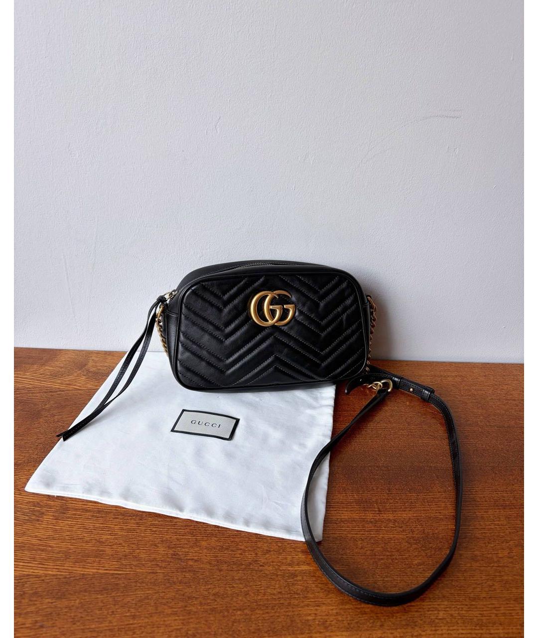 GUCCI Черная кожаная сумка через плечо, фото 9