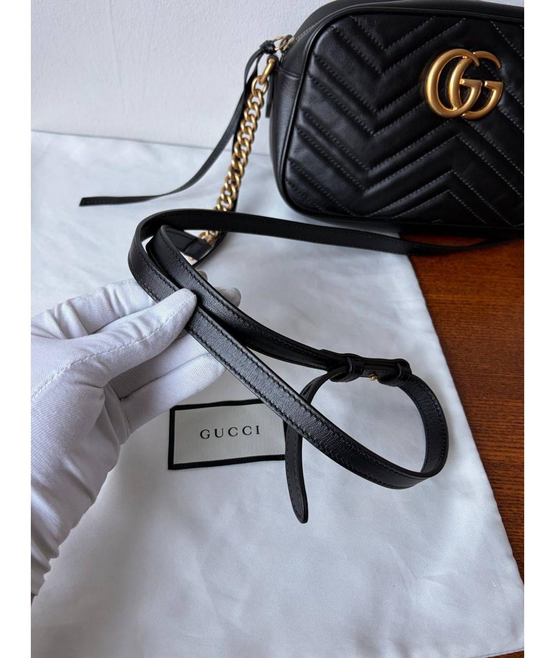 GUCCI Черная кожаная сумка через плечо, фото 7
