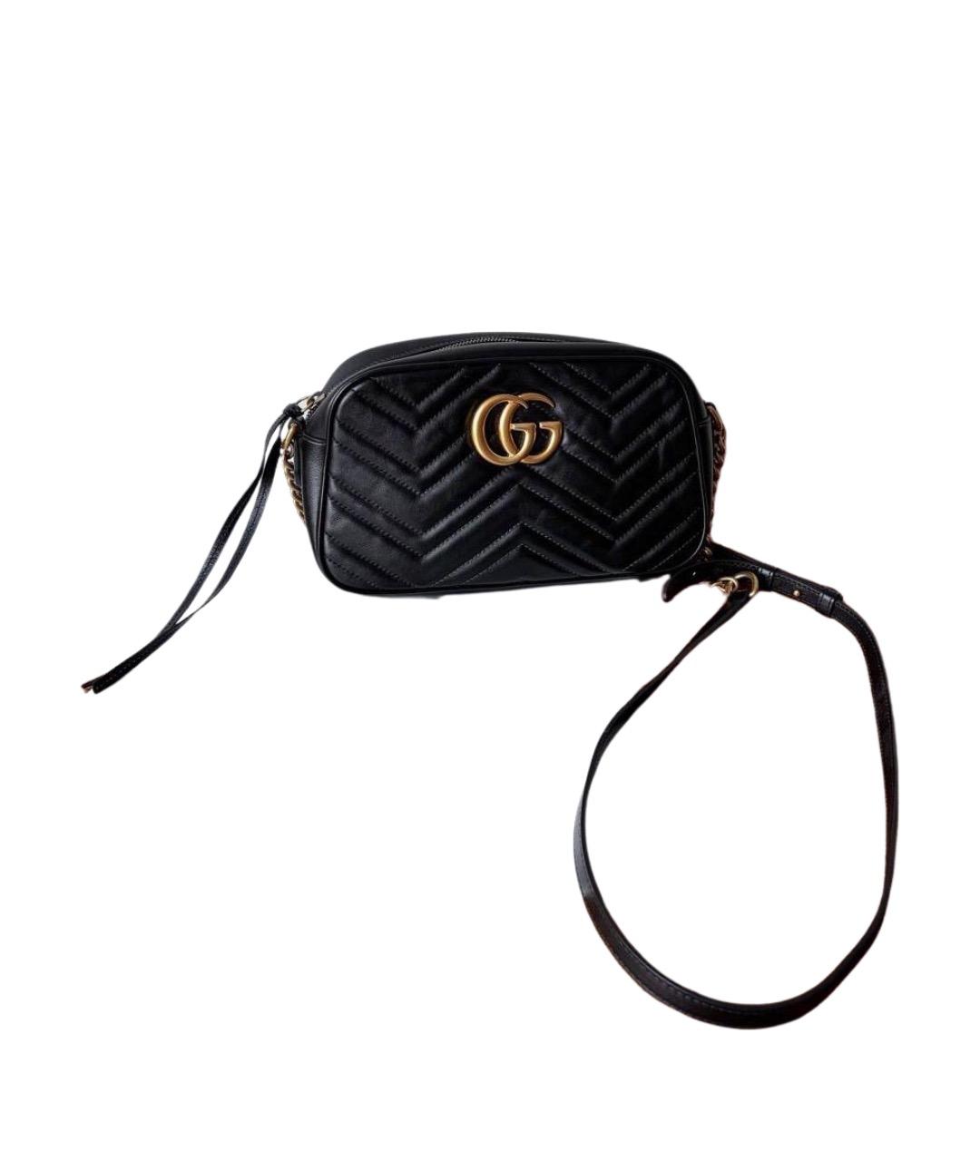 GUCCI Черная кожаная сумка через плечо, фото 1