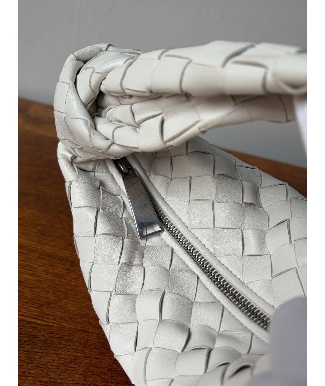 BOTTEGA VENETA Белая кожаная сумка с короткими ручками, фото 7