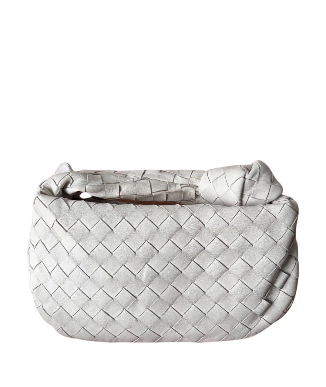 BOTTEGA VENETA Белая кожаная сумка с короткими ручками, фото 1