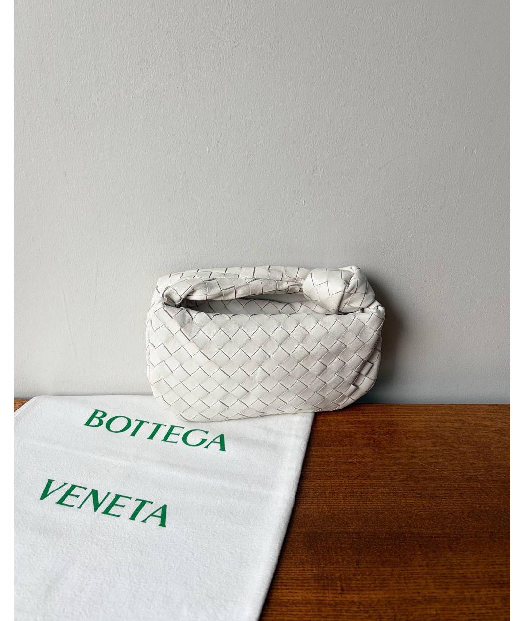 BOTTEGA VENETA Белая кожаная сумка с короткими ручками, фото 2