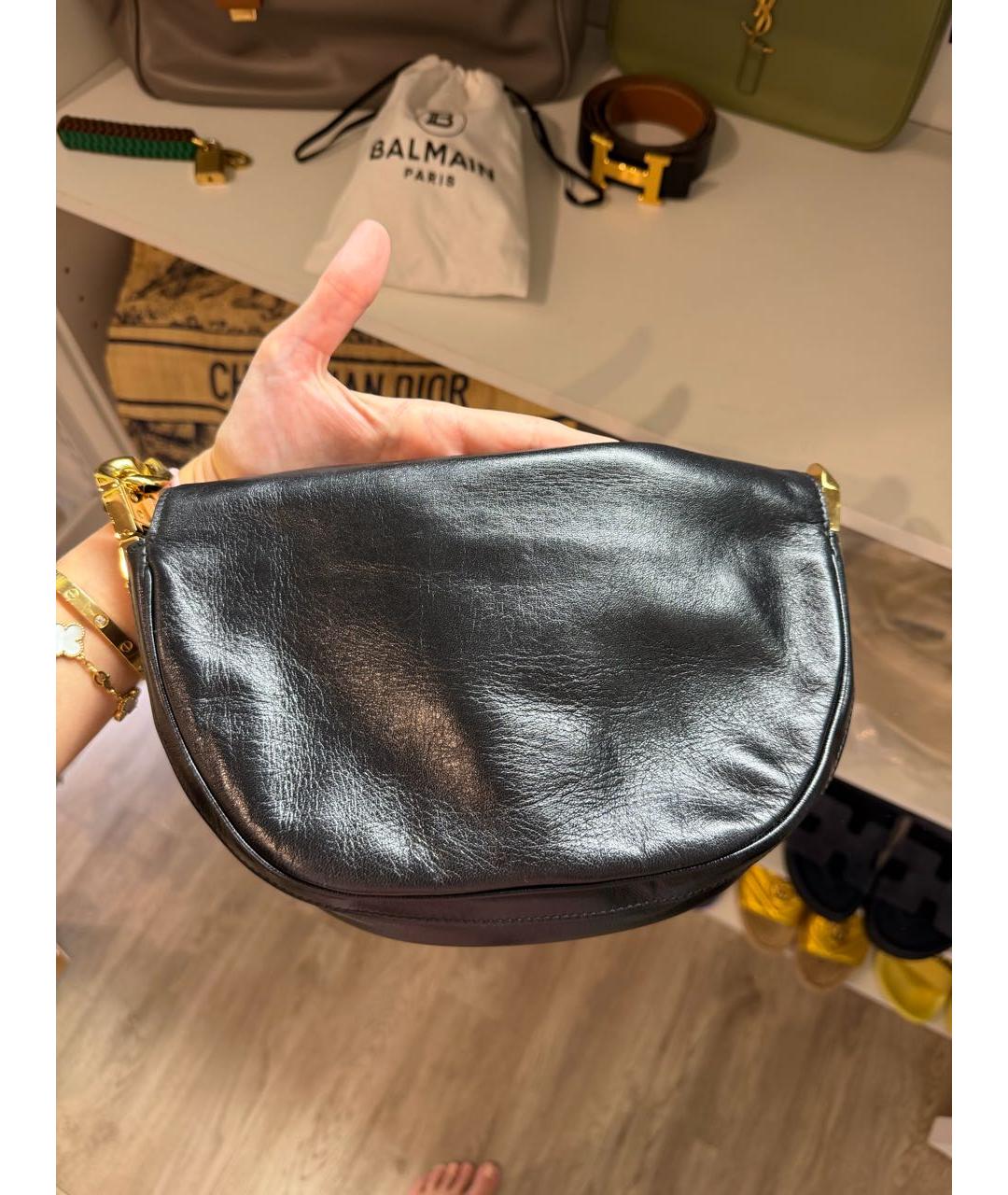 BURBERRY Черная кожаная сумка через плечо, фото 4