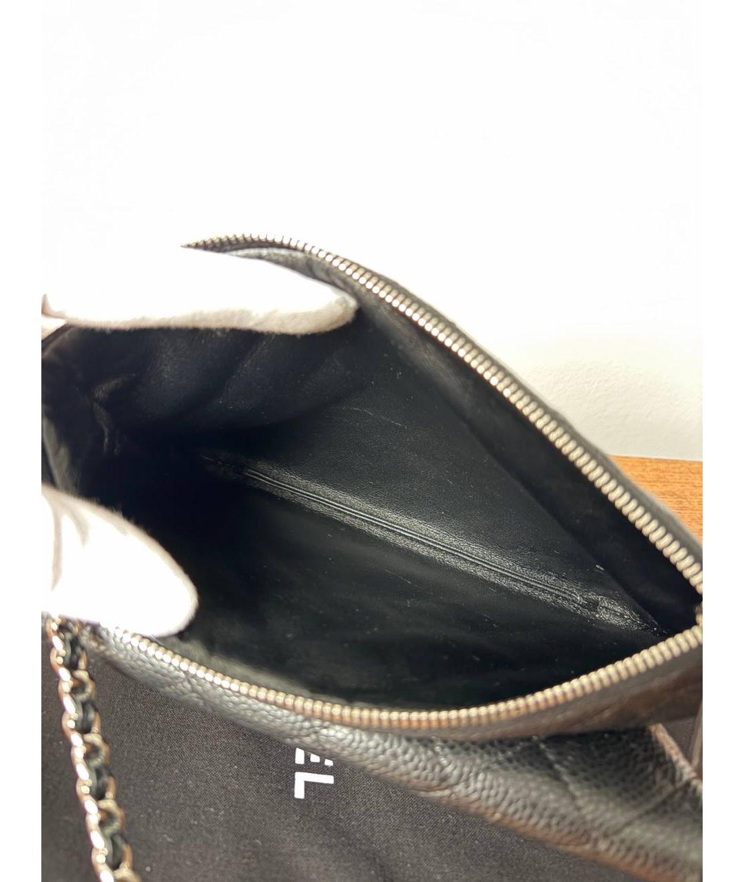 CHANEL Черная кожаная сумка через плечо, фото 8