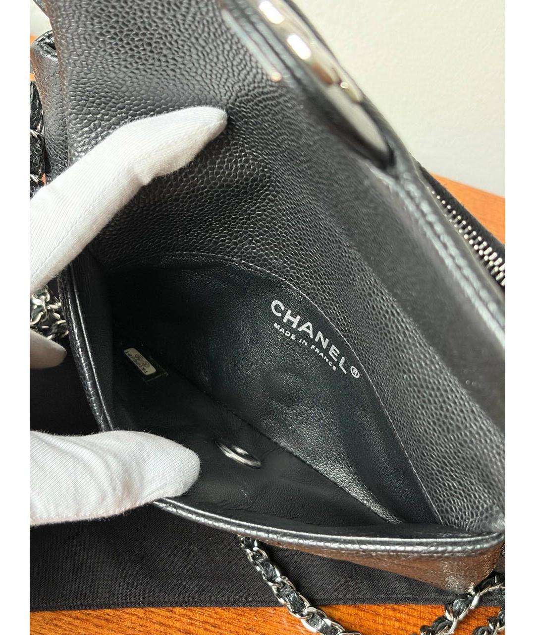CHANEL Черная кожаная сумка через плечо, фото 7