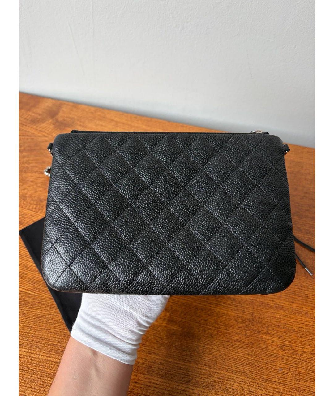 CHANEL Черная кожаная сумка через плечо, фото 5