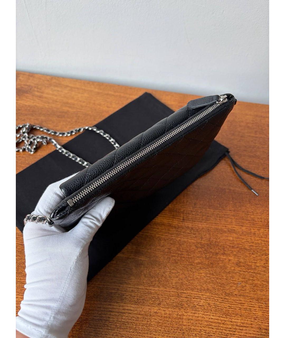 CHANEL Черная кожаная сумка через плечо, фото 6