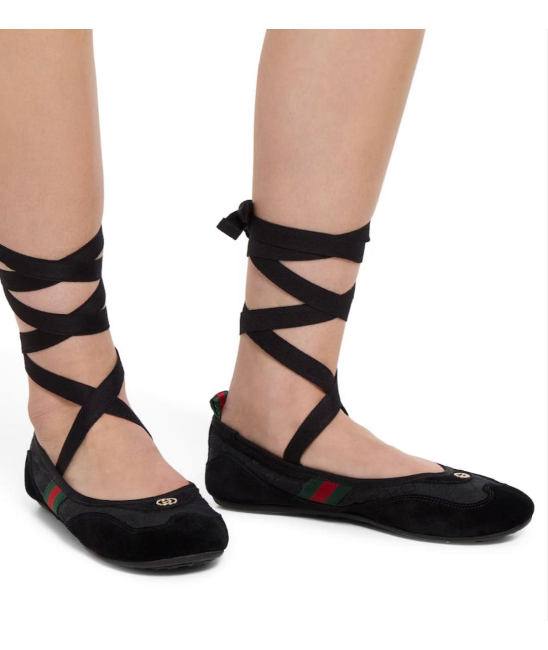 GUCCI Черные балетки, фото 3
