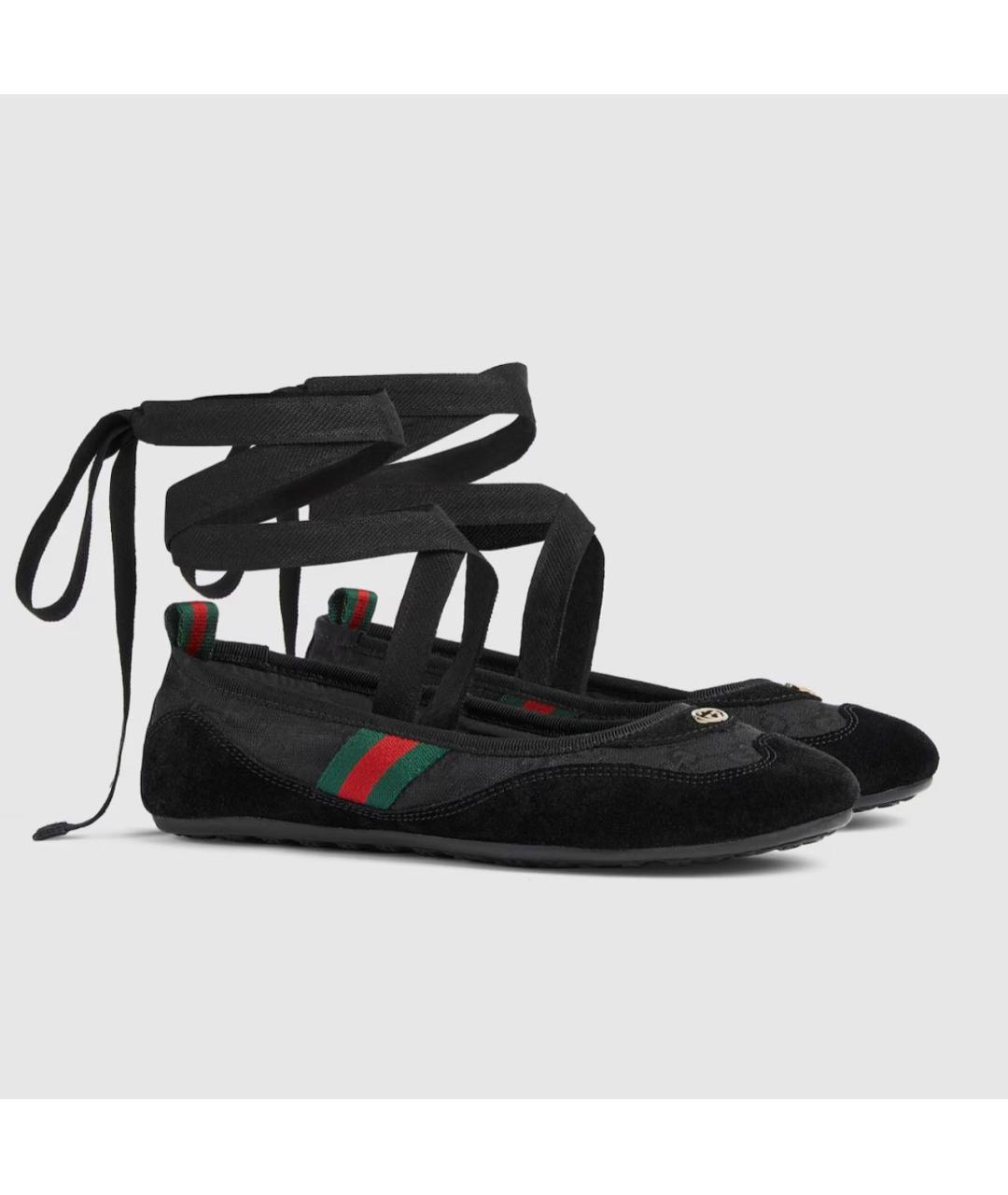 GUCCI Черные балетки, фото 2