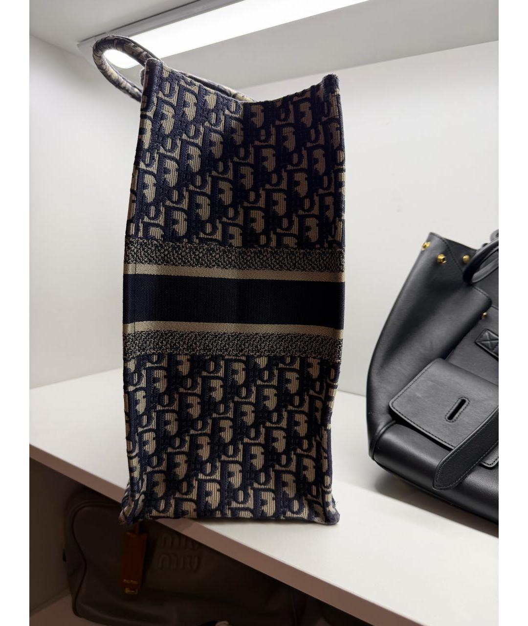 CHRISTIAN DIOR Синяя жаккардовая сумка тоут, фото 2