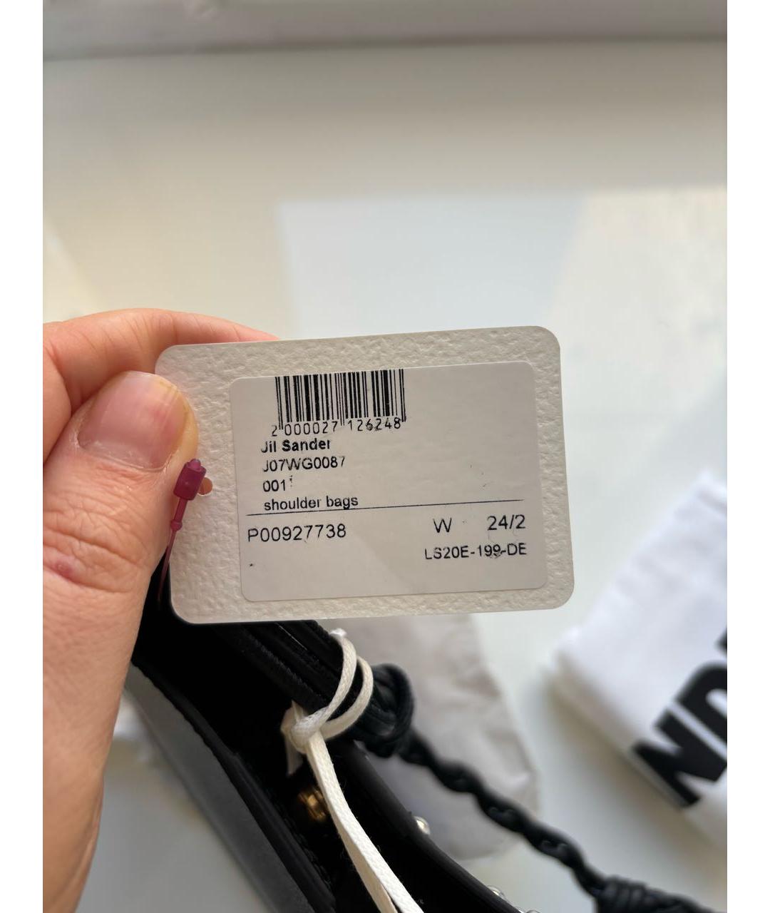 JIL SANDER Черная кожаная сумка через плечо, фото 7