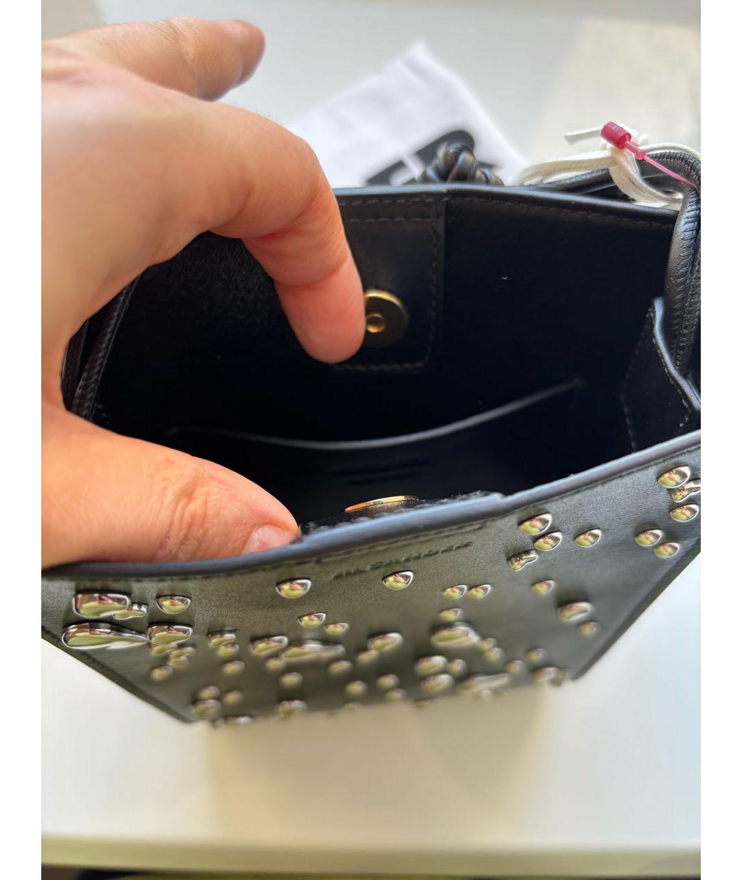 JIL SANDER Черная кожаная сумка через плечо, фото 2