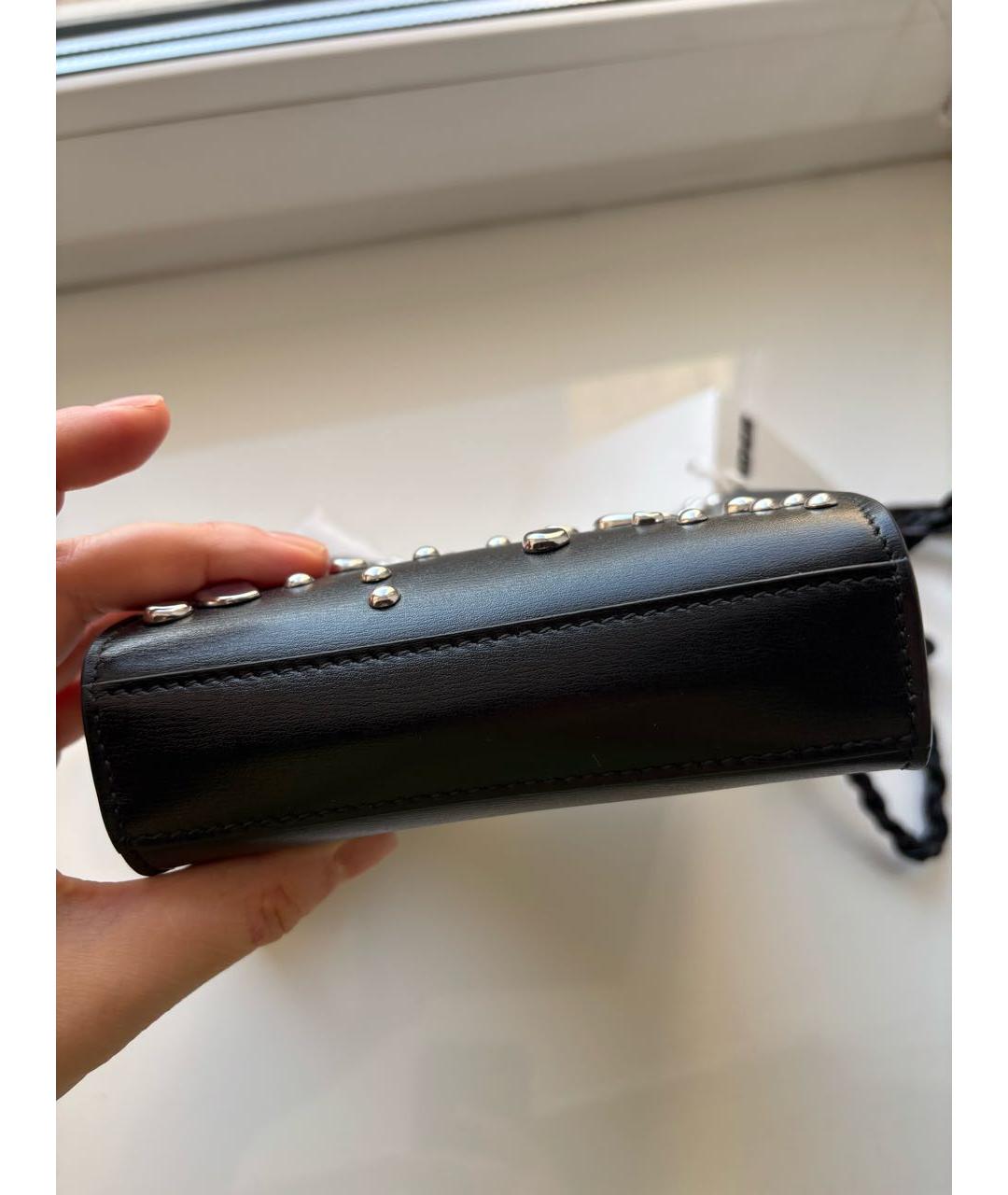 JIL SANDER Черная кожаная сумка через плечо, фото 5