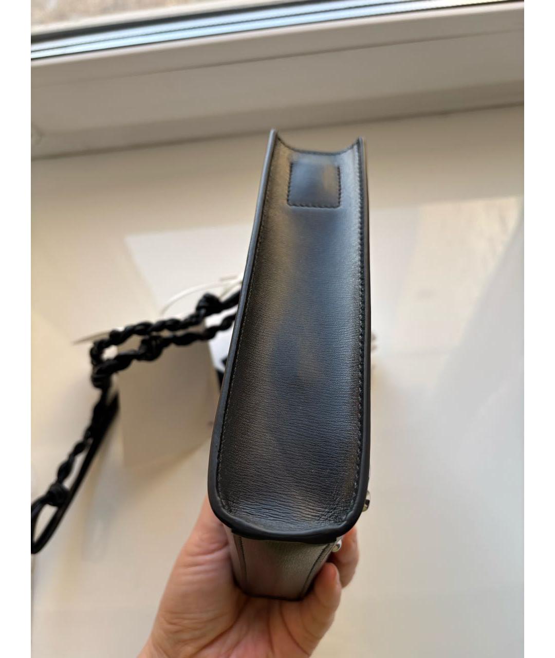 JIL SANDER Черная кожаная сумка через плечо, фото 4