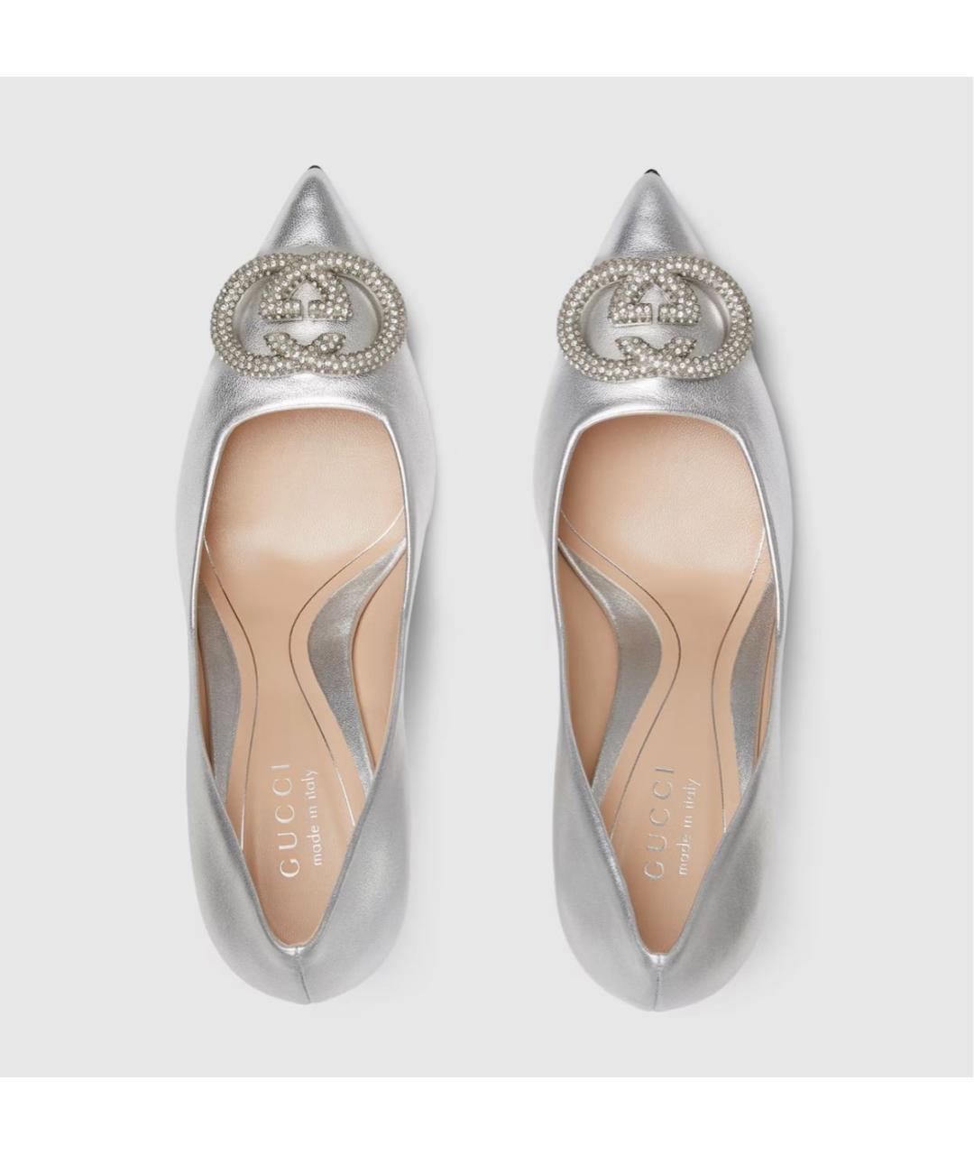 GUCCI Серые кожаные туфли, фото 5