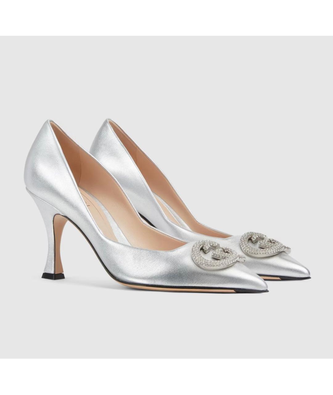 GUCCI Серые кожаные туфли, фото 2