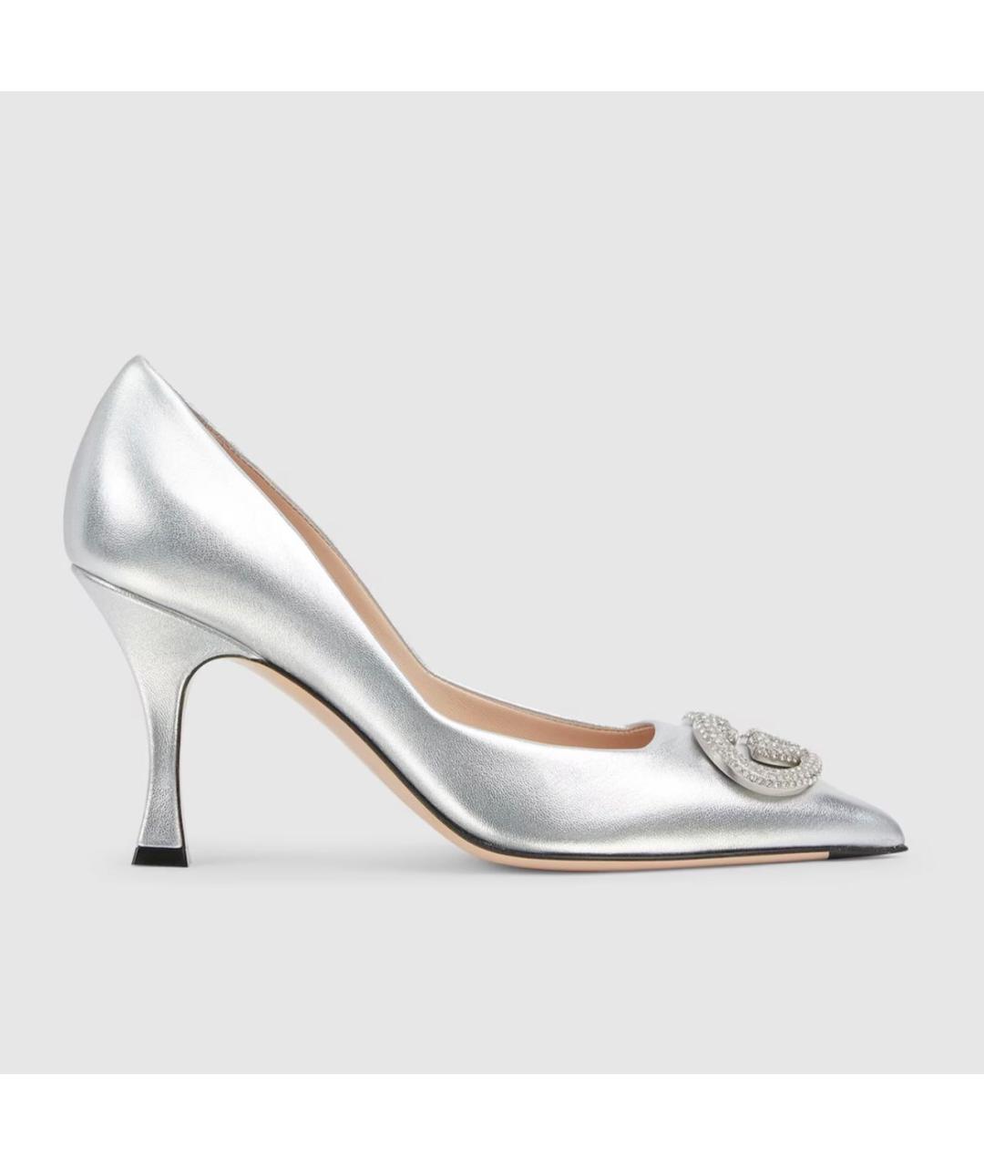 GUCCI Серые кожаные туфли, фото 6