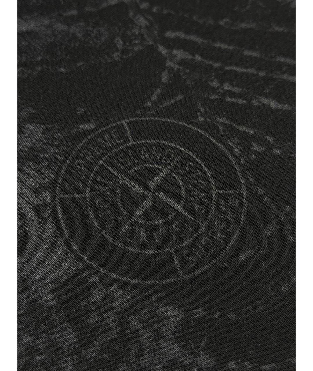 STONE ISLAND Черная хлопковая футболка, фото 4