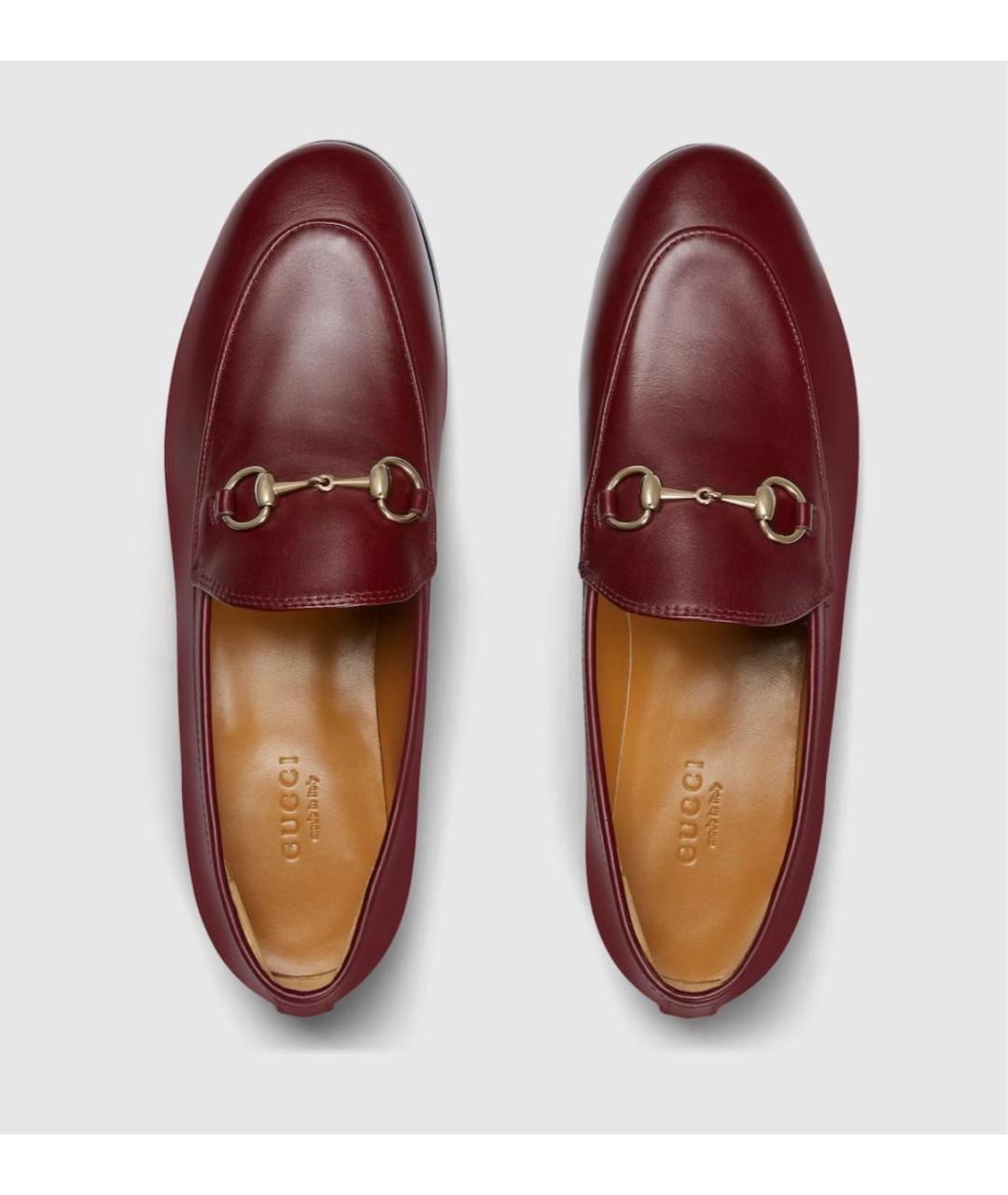 GUCCI Бордовые кожаные лоферы, фото 5