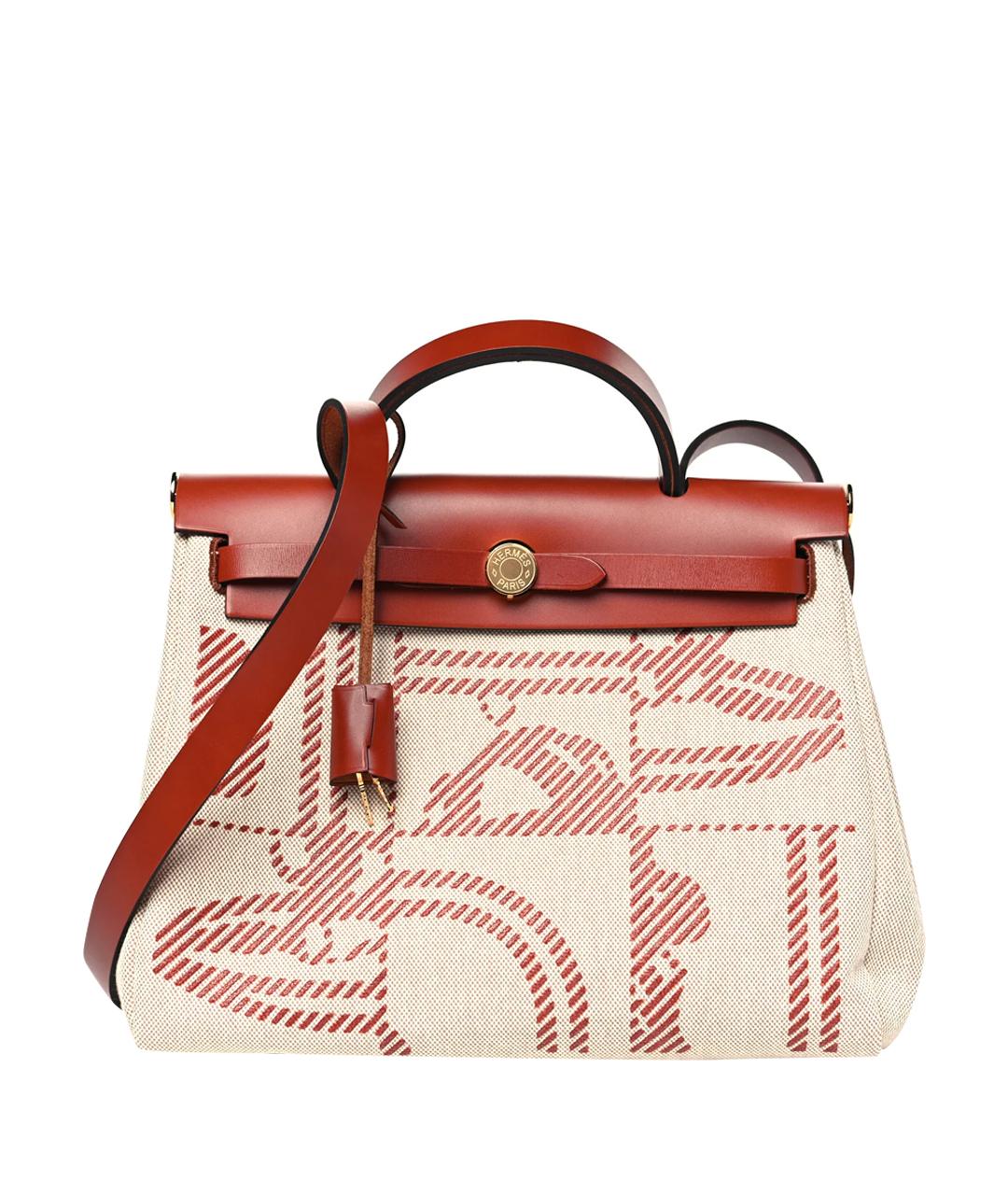 HERMES Красная тканевая сумка через плечо, фото 1