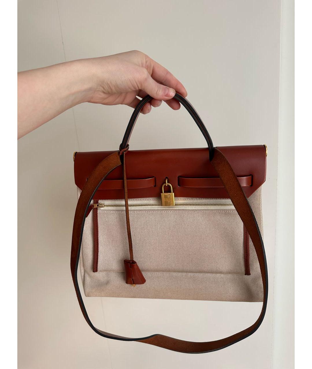 HERMES Красная тканевая сумка через плечо, фото 2