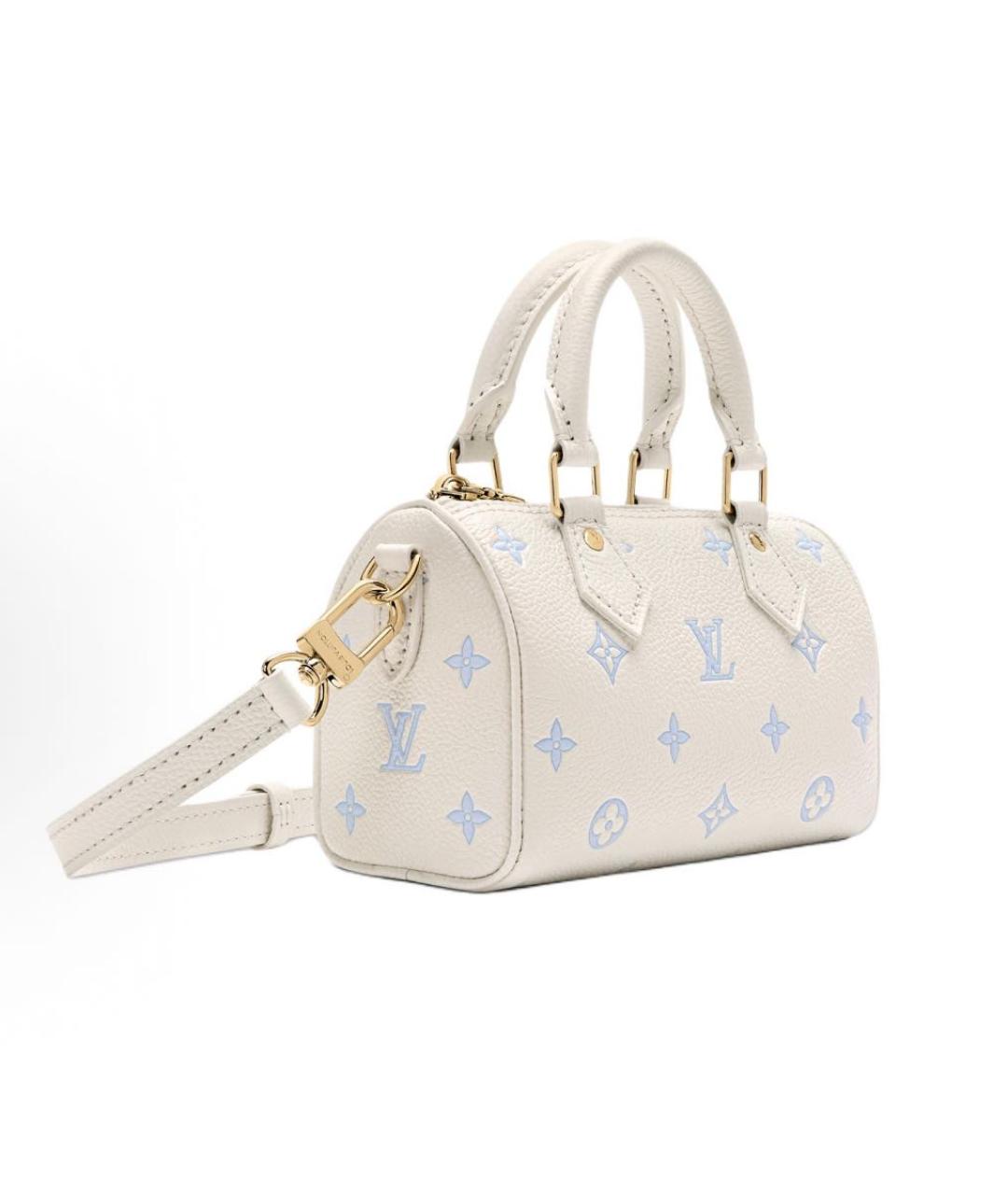 LOUIS VUITTON Белая кожаная сумка с короткими ручками, фото 4