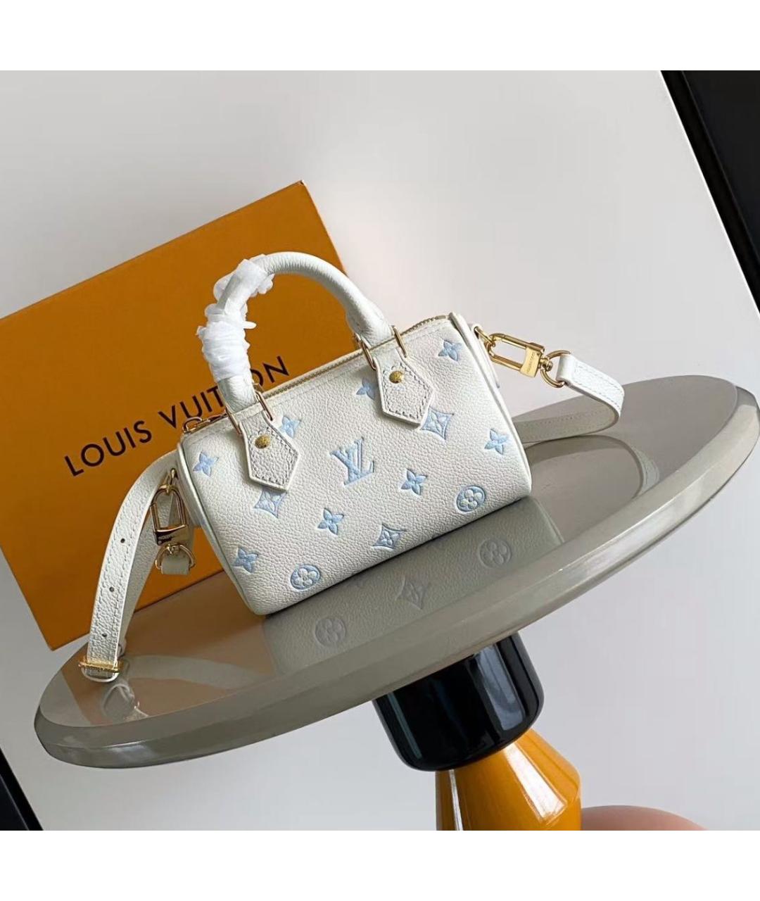 LOUIS VUITTON Белая кожаная сумка с короткими ручками, фото 2