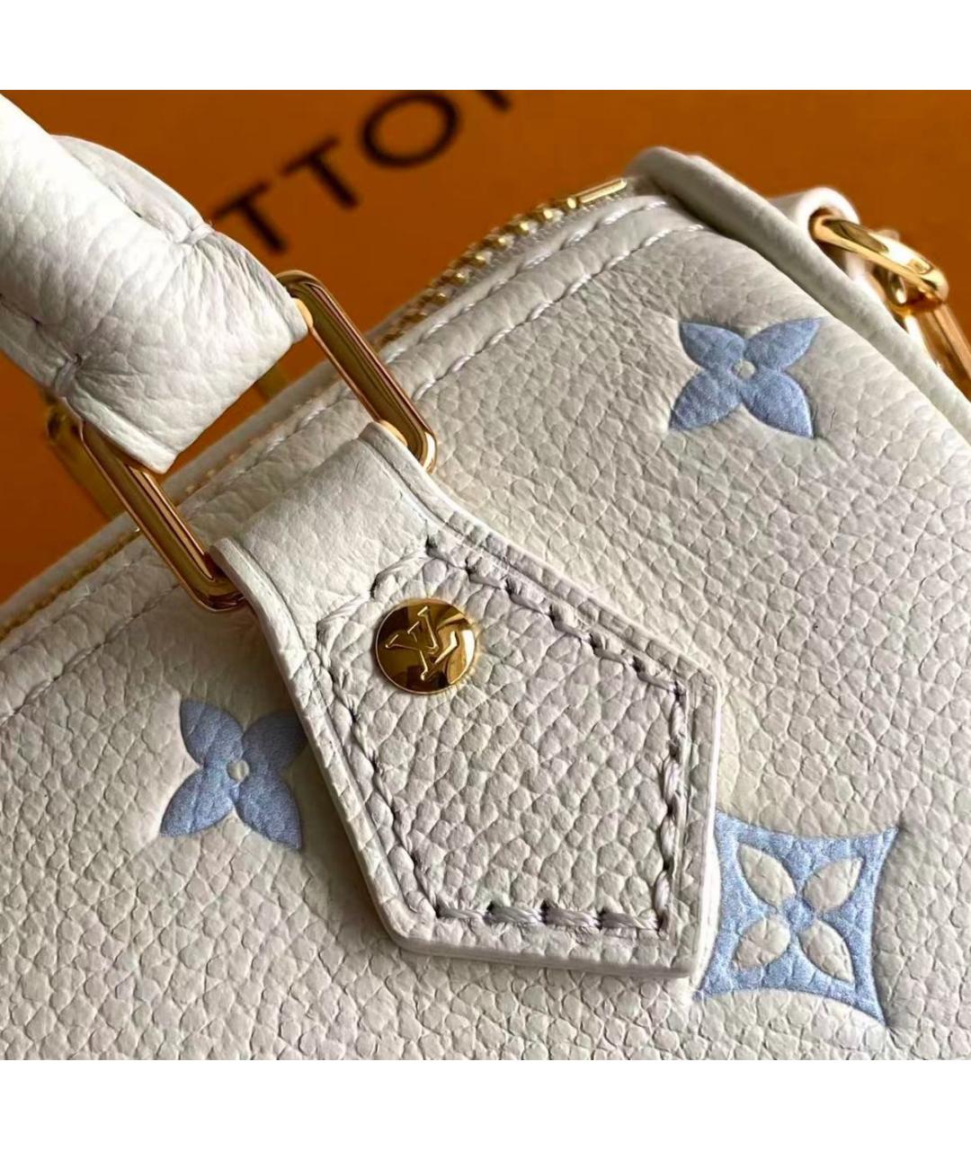 LOUIS VUITTON Белая кожаная сумка с короткими ручками, фото 3