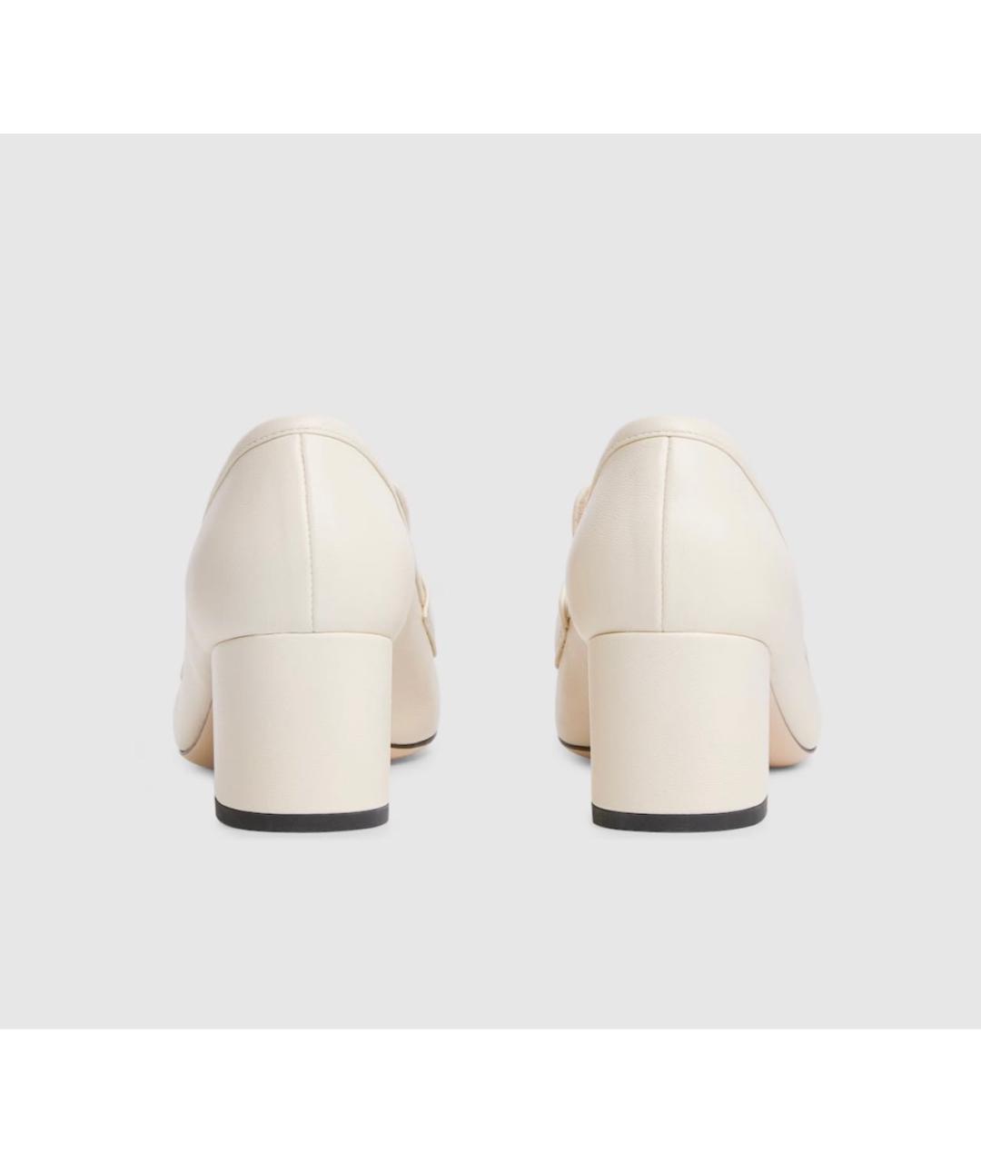 GUCCI Белые кожаные лоферы, фото 3