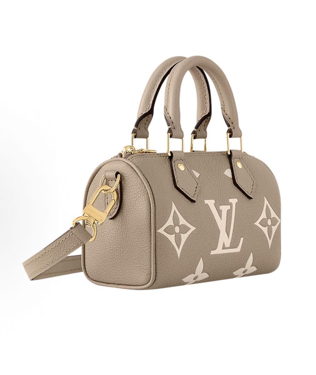 LOUIS VUITTON Серая кожаная сумка с короткими ручками, фото 2