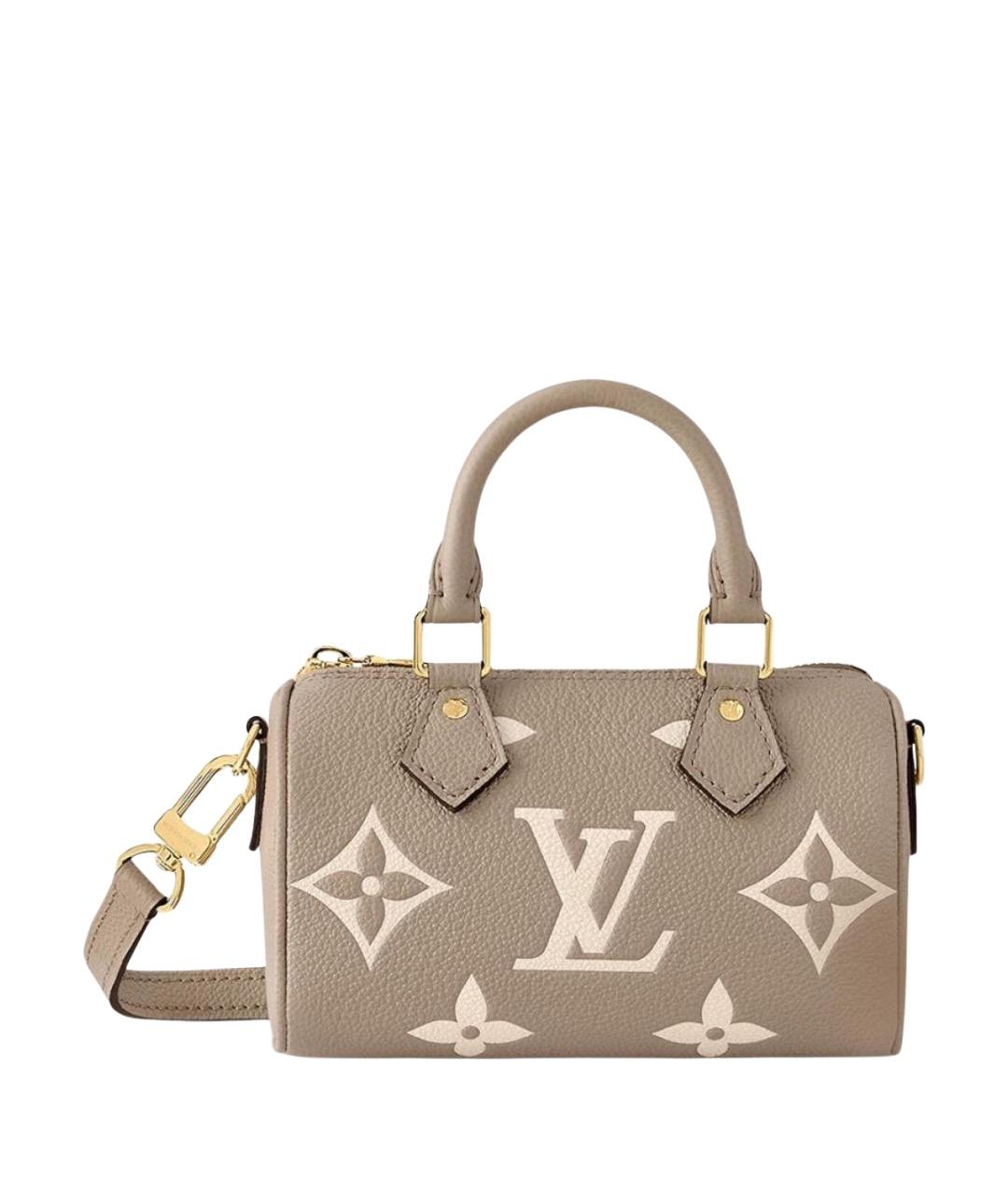 LOUIS VUITTON Серая кожаная сумка с короткими ручками, фото 1