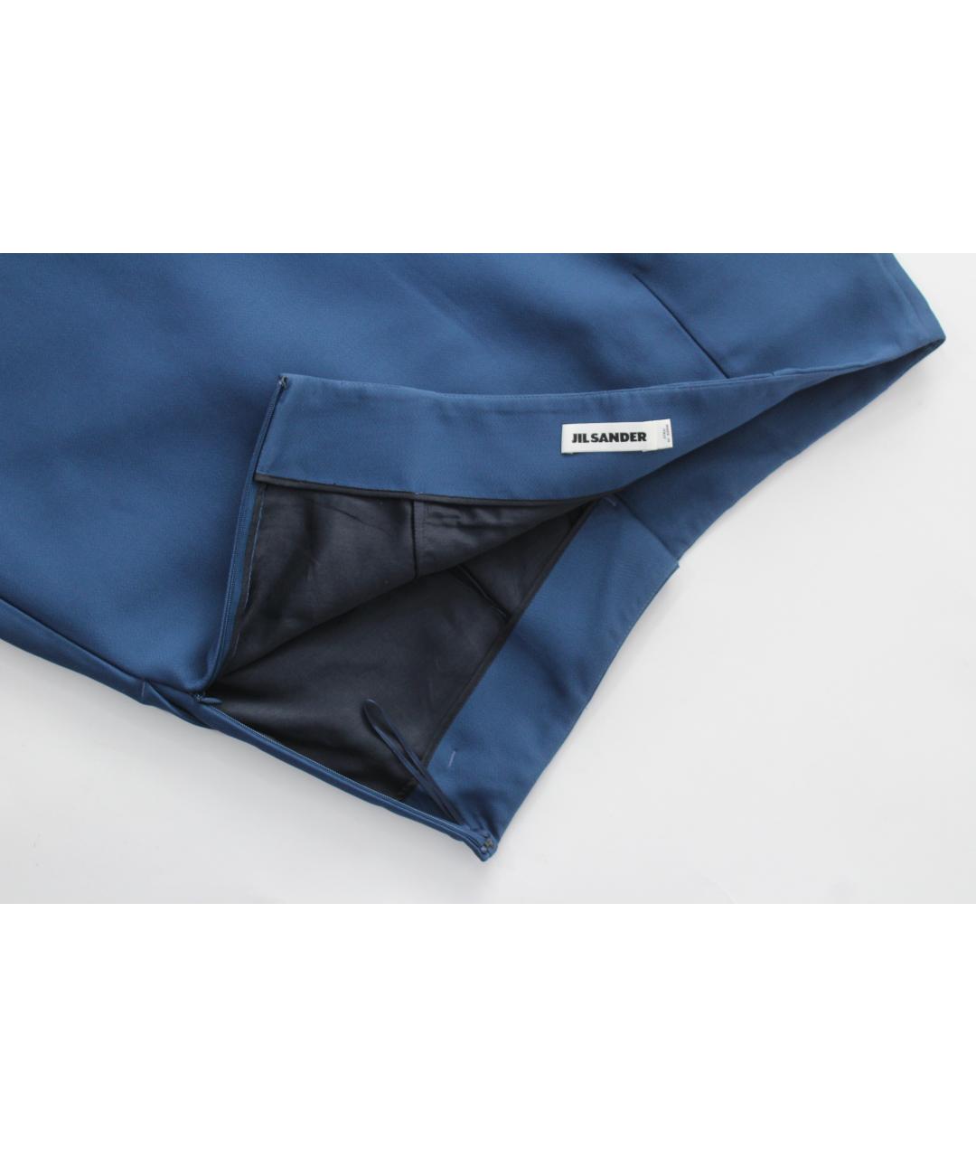 JIL SANDER Синяя юбка миди, фото 5